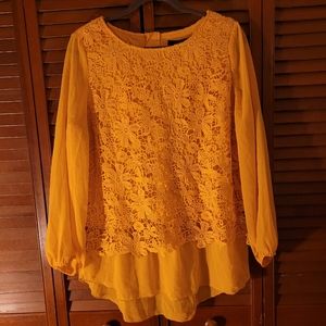 Warm yellow blouse size large